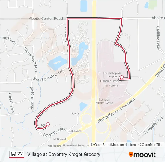 22 Bus Line Map