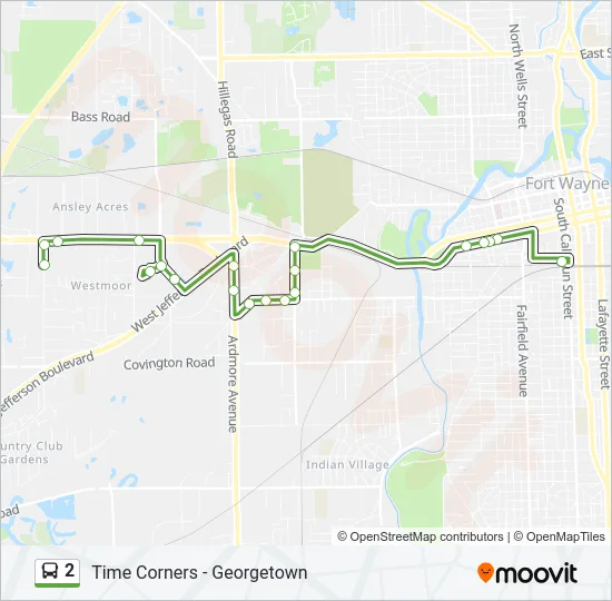 2 Bus Line Map