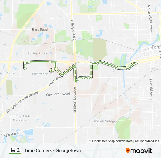 2 Bus Line Map