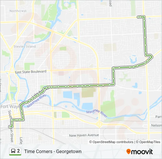 2 Bus Line Map