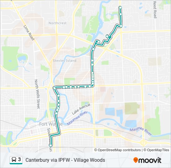 Mapa de 3 de autobús