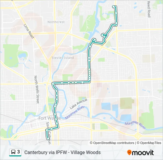 3 Bus Line Map