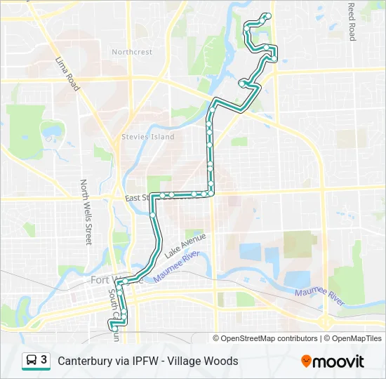 3 Bus Line Map