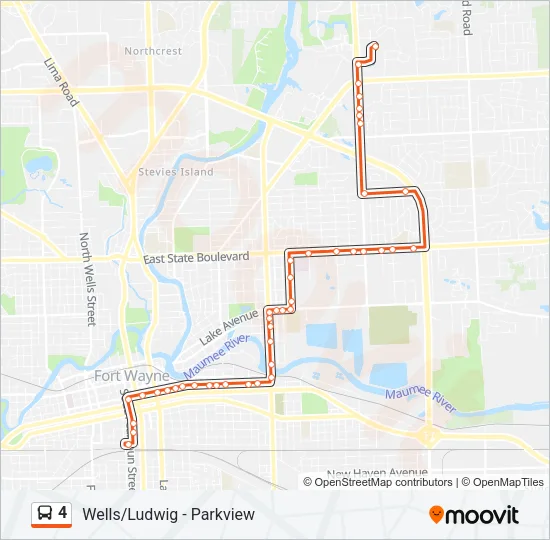 4 Bus Line Map