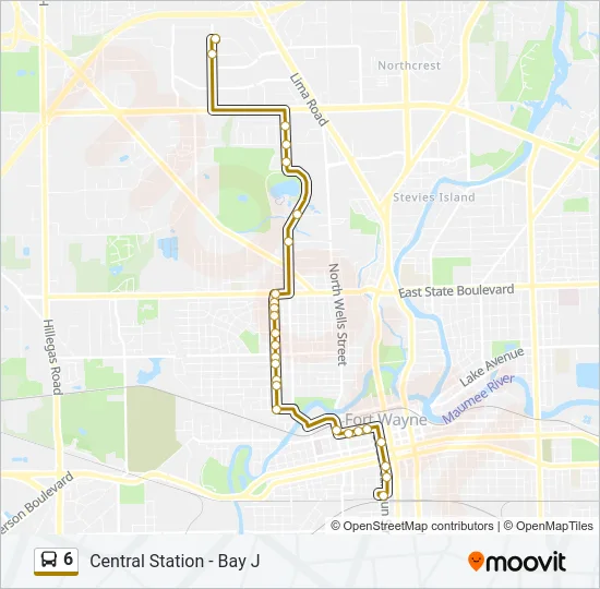 6 Bus Line Map