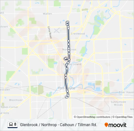 8 Bus Line Map