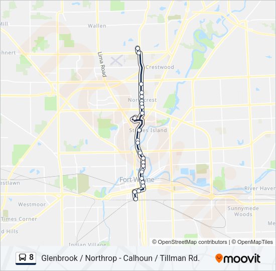 8 Bus Line Map