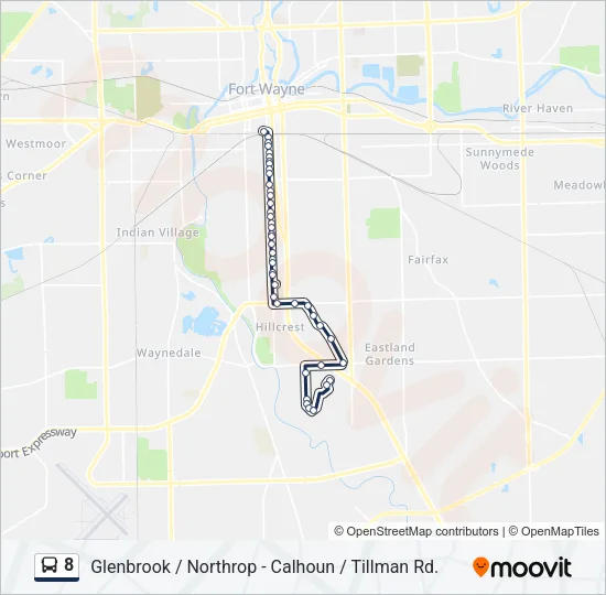 8 Bus Line Map