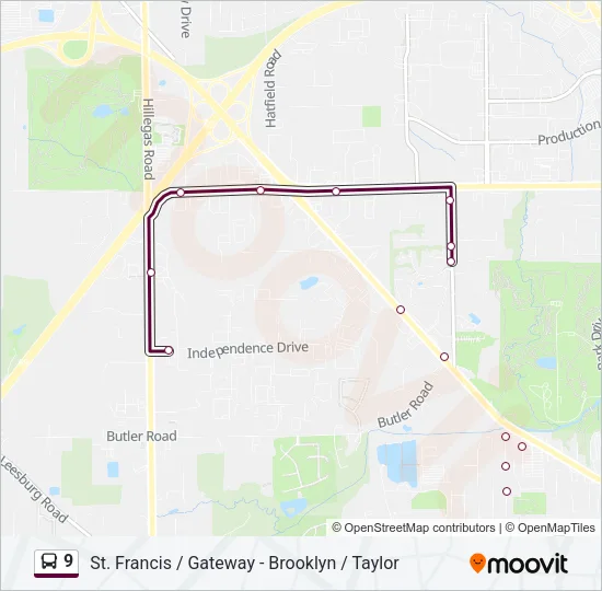 9 Bus Line Map