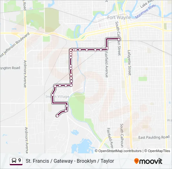 9 Bus Line Map