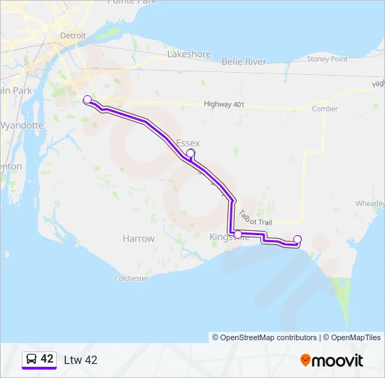42 Bus Line Map