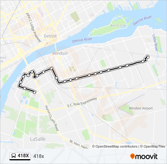 418X bus Line Map