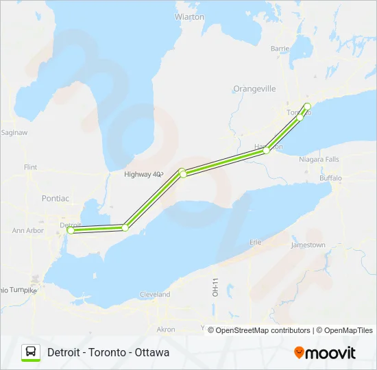 FLIXBUS 2701 Bus Line Map