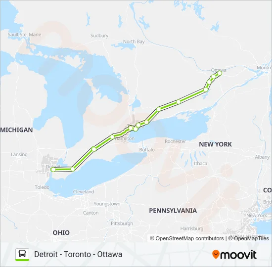 FLIXBUS 2701 Bus Line Map