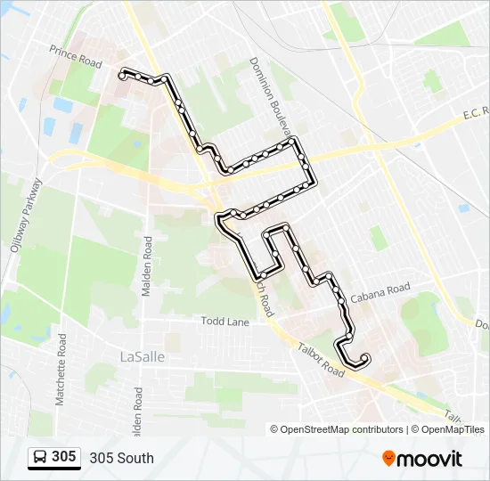305 Bus Line Map