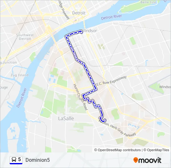 5 Bus Line Map