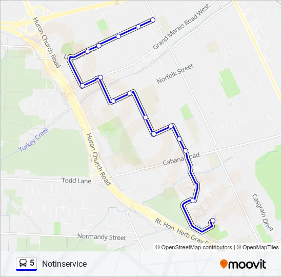 5 Bus Line Map