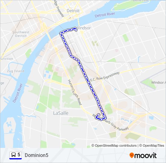 5 Bus Line Map