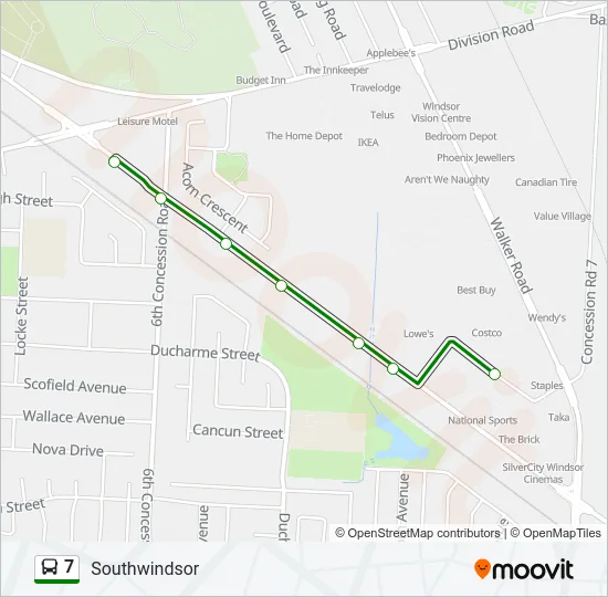 7 Bus Line Map