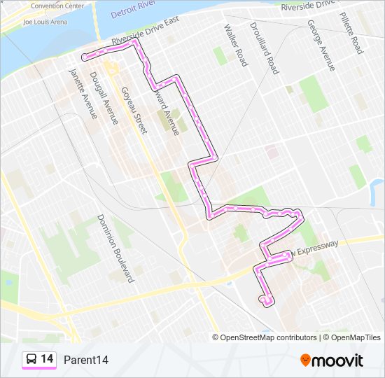 14 bus Line Map