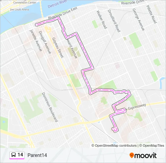 14 Bus Line Map