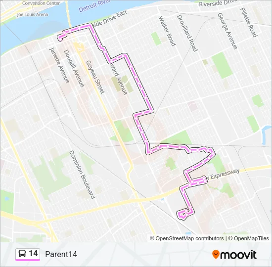 14 Bus Line Map