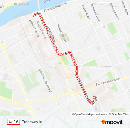 1A Bus Line Map