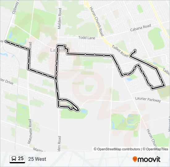 25 Bus Line Map