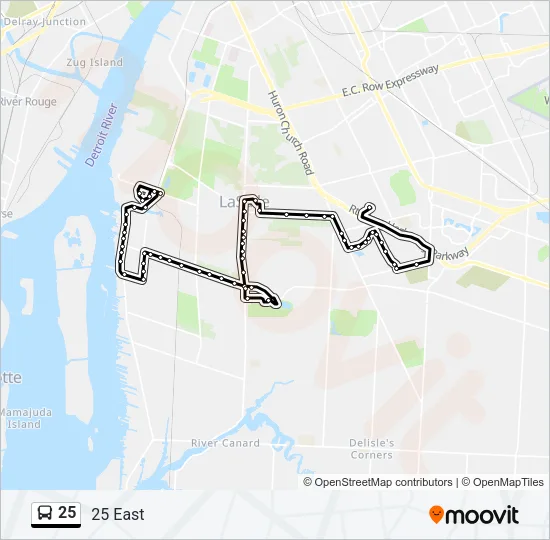 25 Bus Line Map