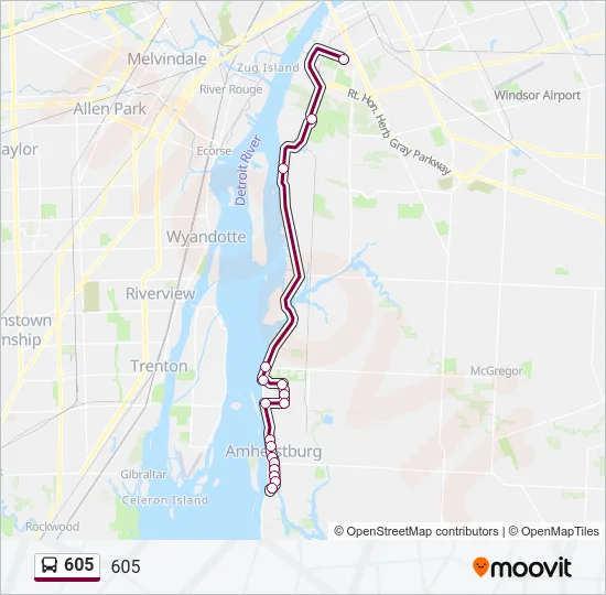 605 Bus Line Map