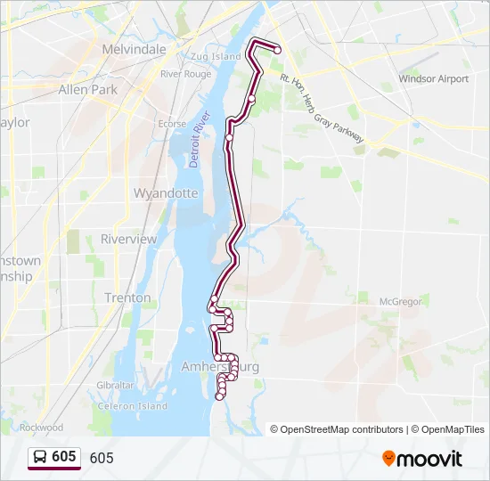 605 Bus Line Map