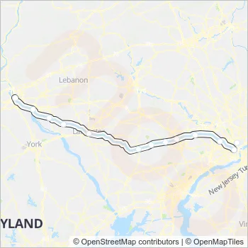 KEYSTONE SERVICE Train Line Map