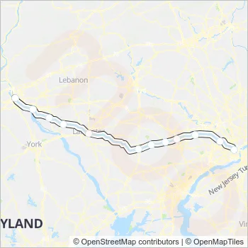 KEYSTONE SERVICE Train Line Map