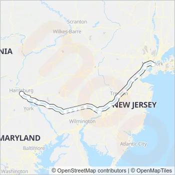 KEYSTONE SERVICE Train Line Map