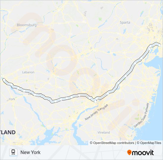 KEYSTONE SERVICE Train Line Map