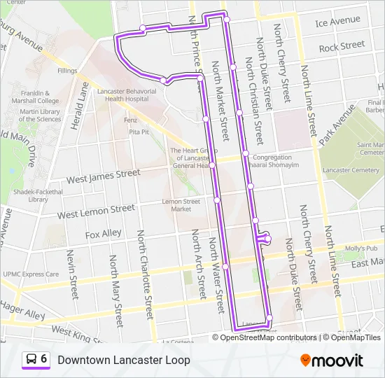 6 Bus Line Map