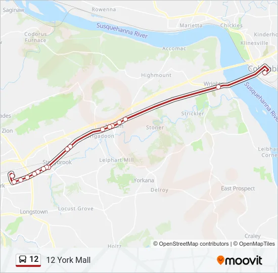12 Bus Line Map