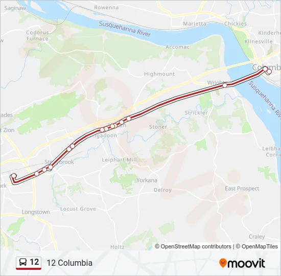 12 Bus Line Map