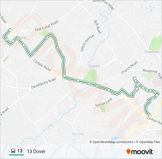 13 Bus Line Map