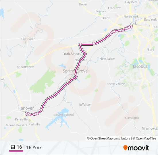 16 Bus Line Map