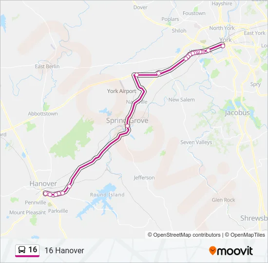16 Bus Line Map