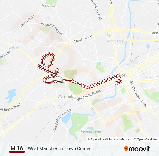 1W Bus Line Map