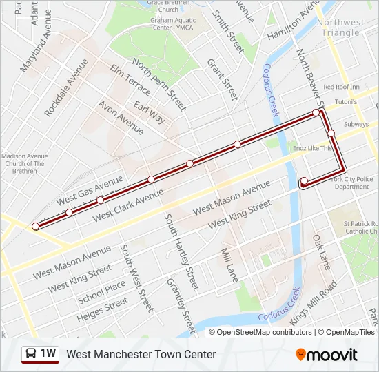 1W Bus Line Map