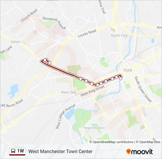 1W Bus Line Map