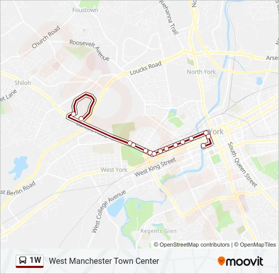 1W Bus Line Map
