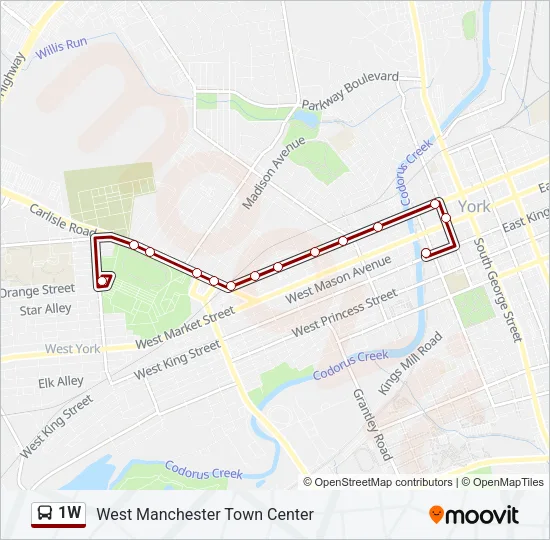 1W Bus Line Map