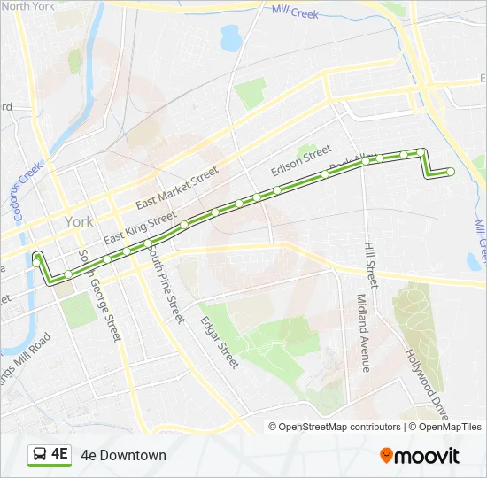4E Bus Line Map