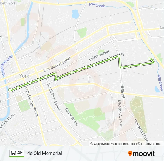 4E Bus Line Map