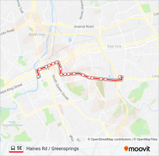 5E Bus Line Map