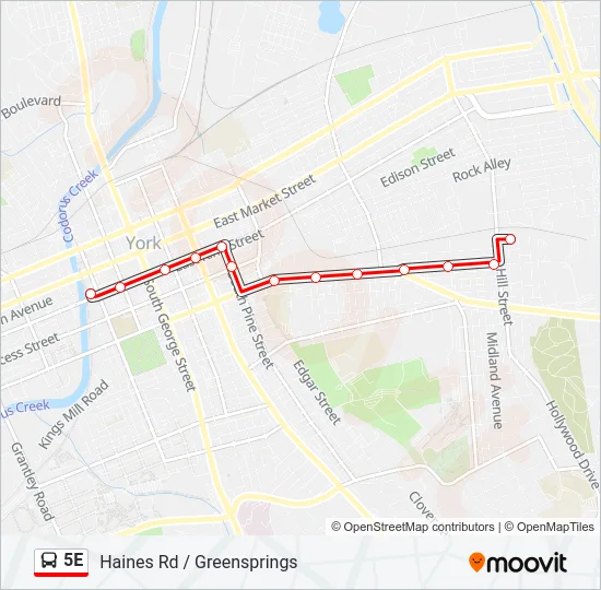 5E Bus Line Map